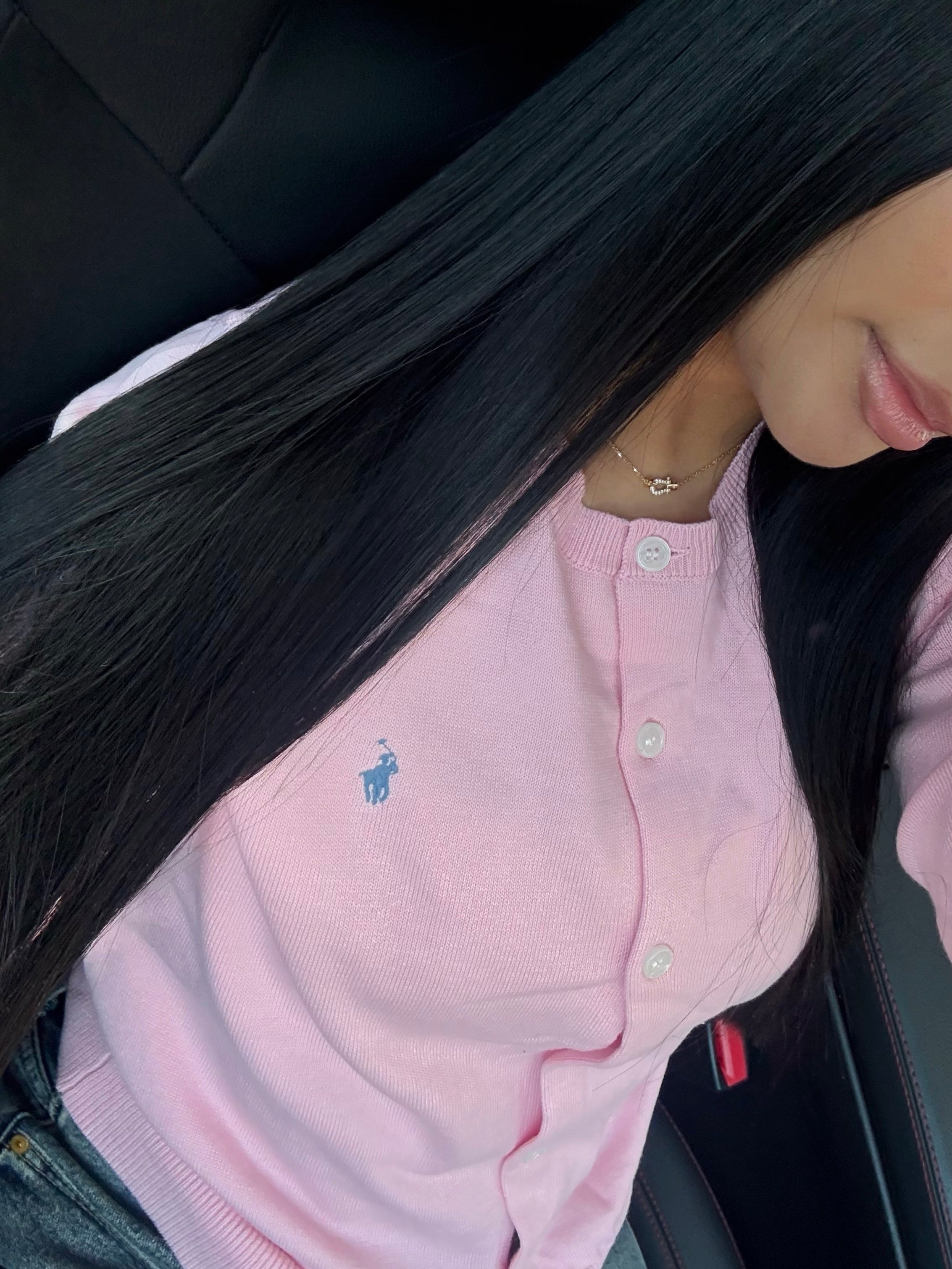 GILET ROSE À BOUTON