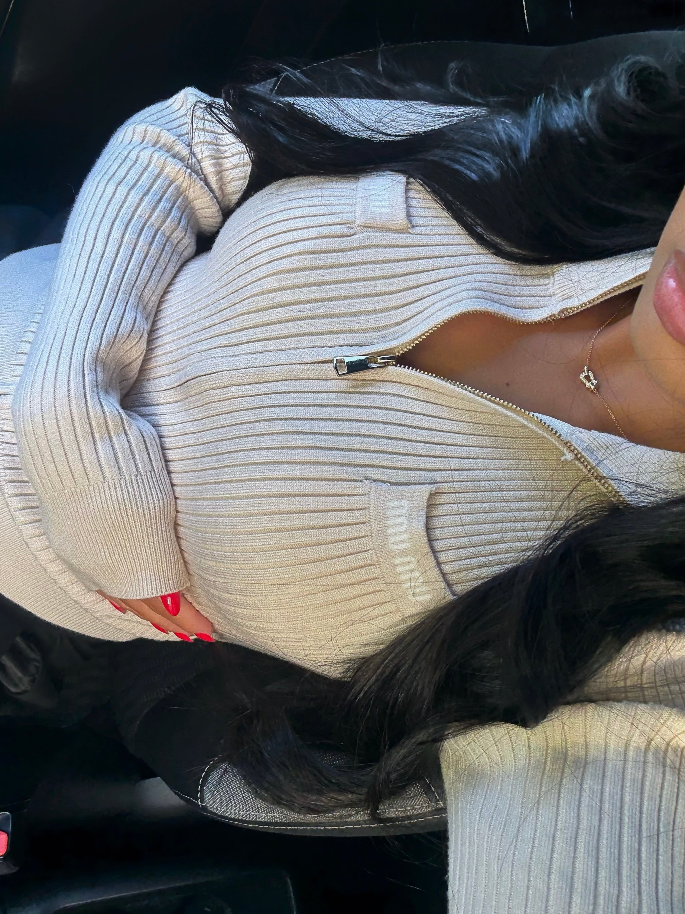 GILET CÔTELÉ BEIGE ZIPPÉ