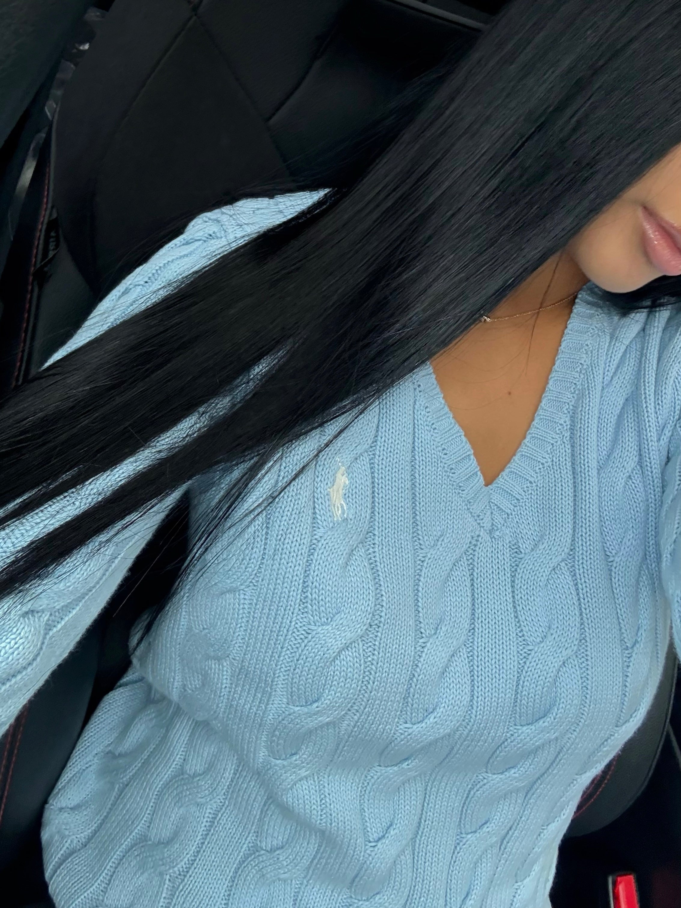 GILET EN COTON TORSADÉ MANCHE LONGUE AZUR