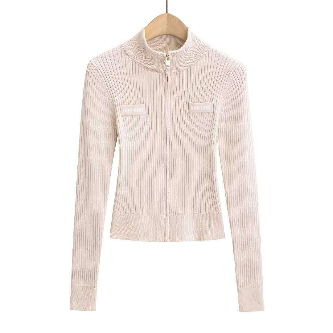 GILET CÔTELÉ BEIGE ZIPPÉ