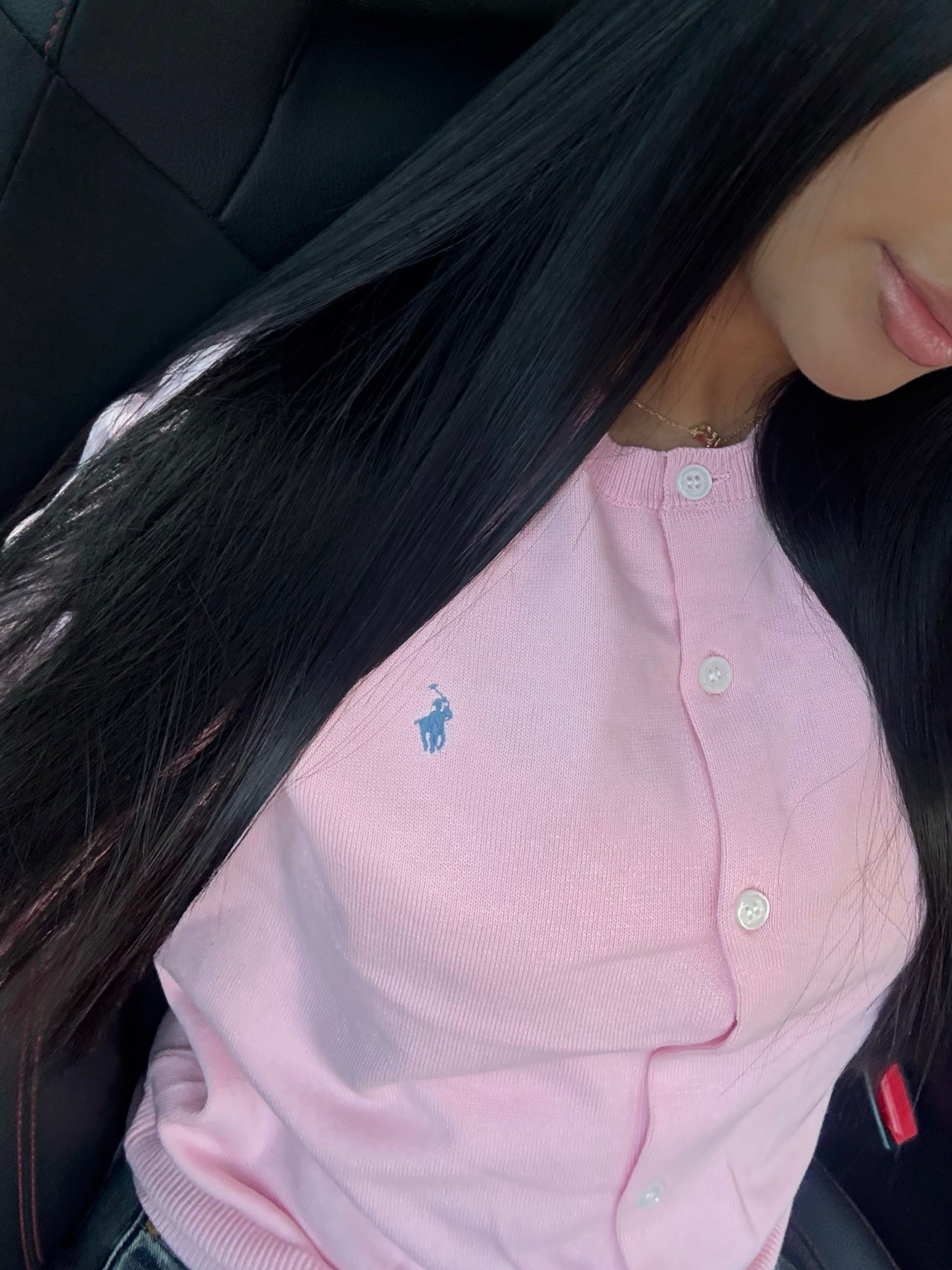 GILET ROSE À BOUTON