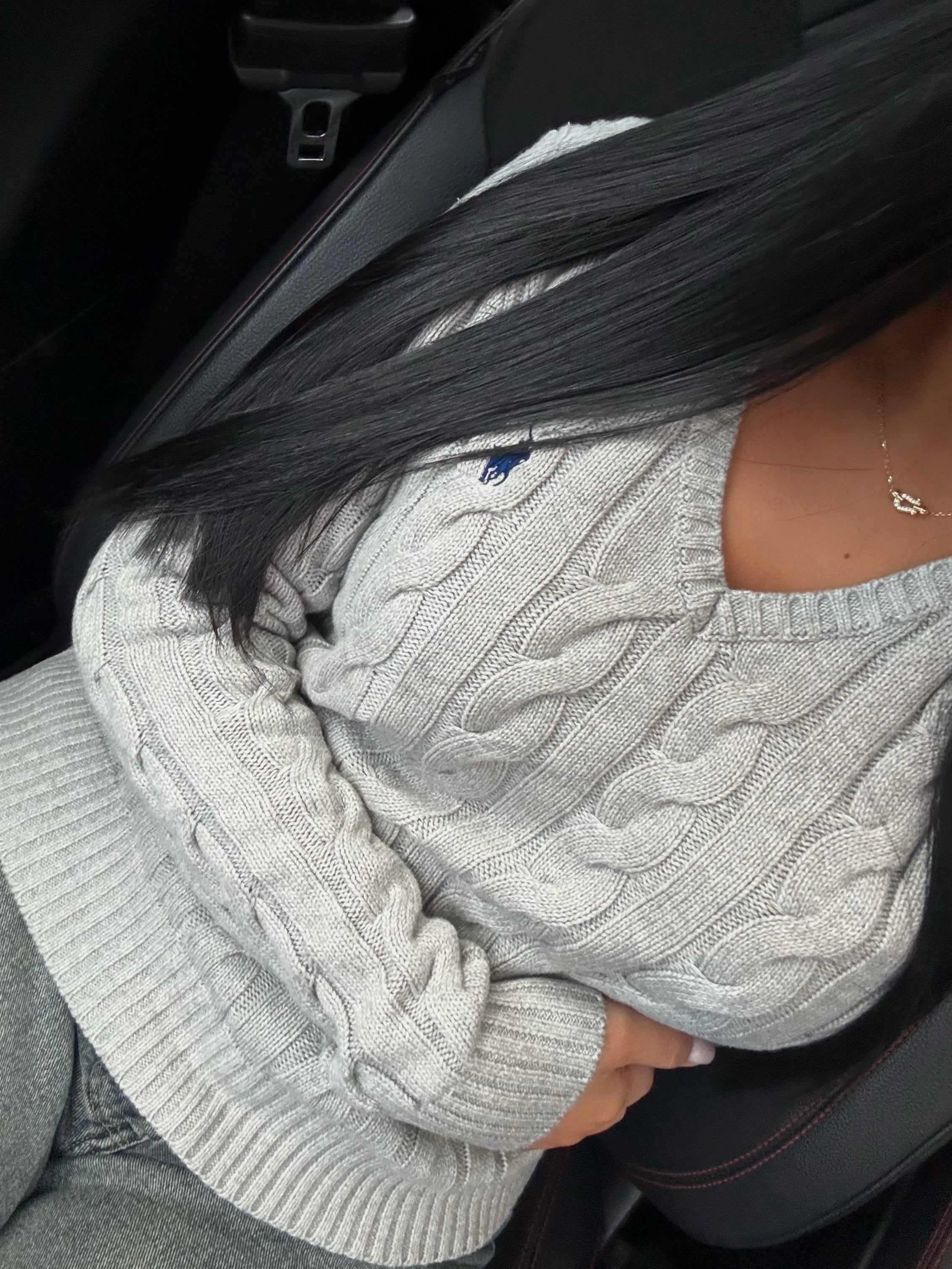 GILET EN COTON TORSADÉ MANCHE LONGUE GRIS