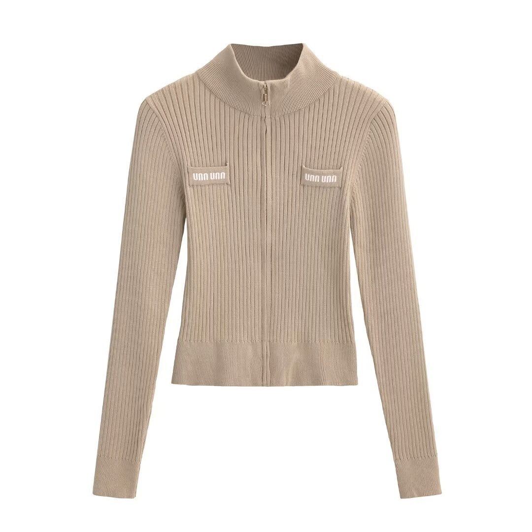 GILET CÔTELÉ CAMEL ZIPPÉ