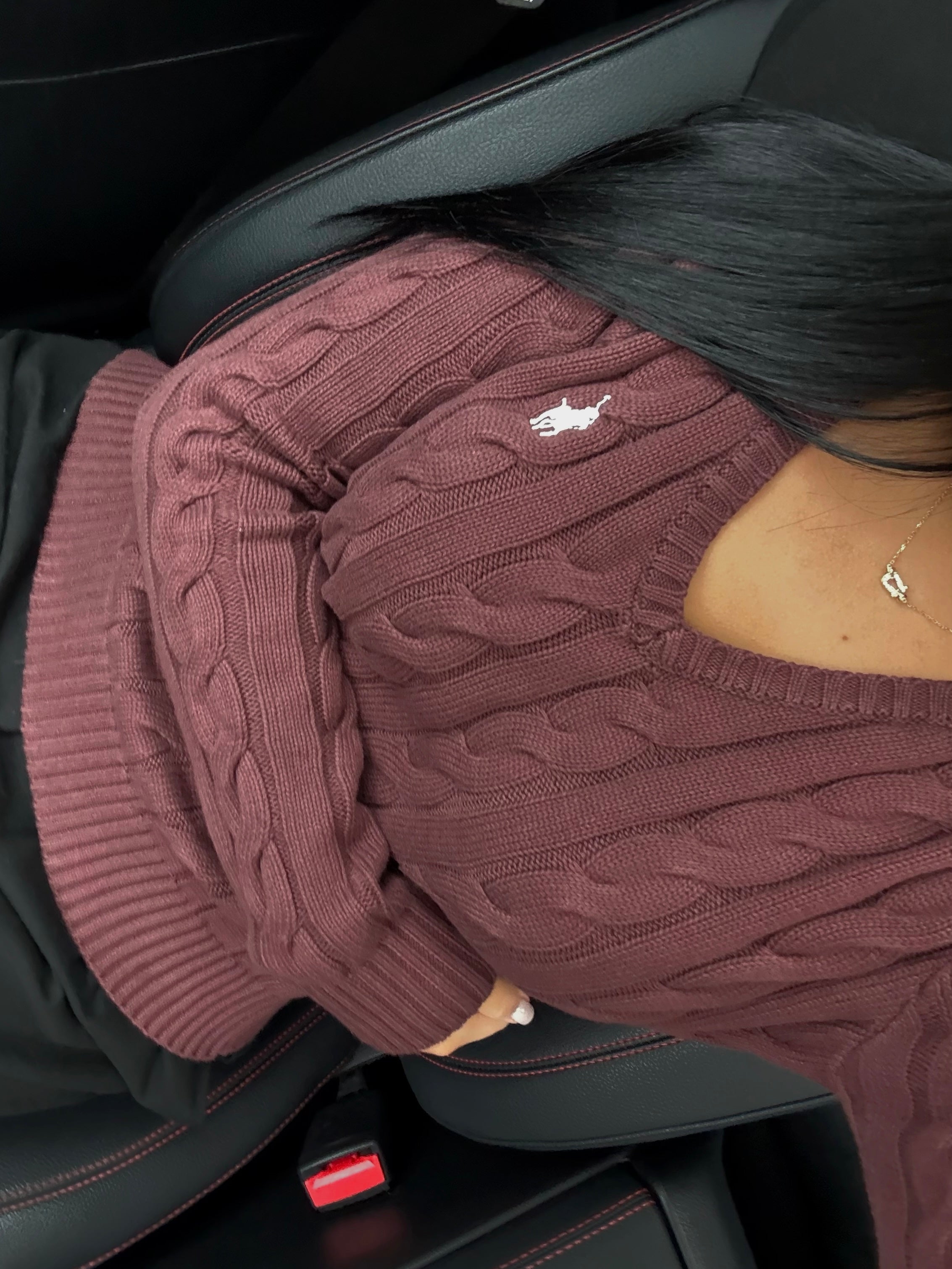 GILET EN COTON TORSADÉ MANCHE LONGUE MARRON