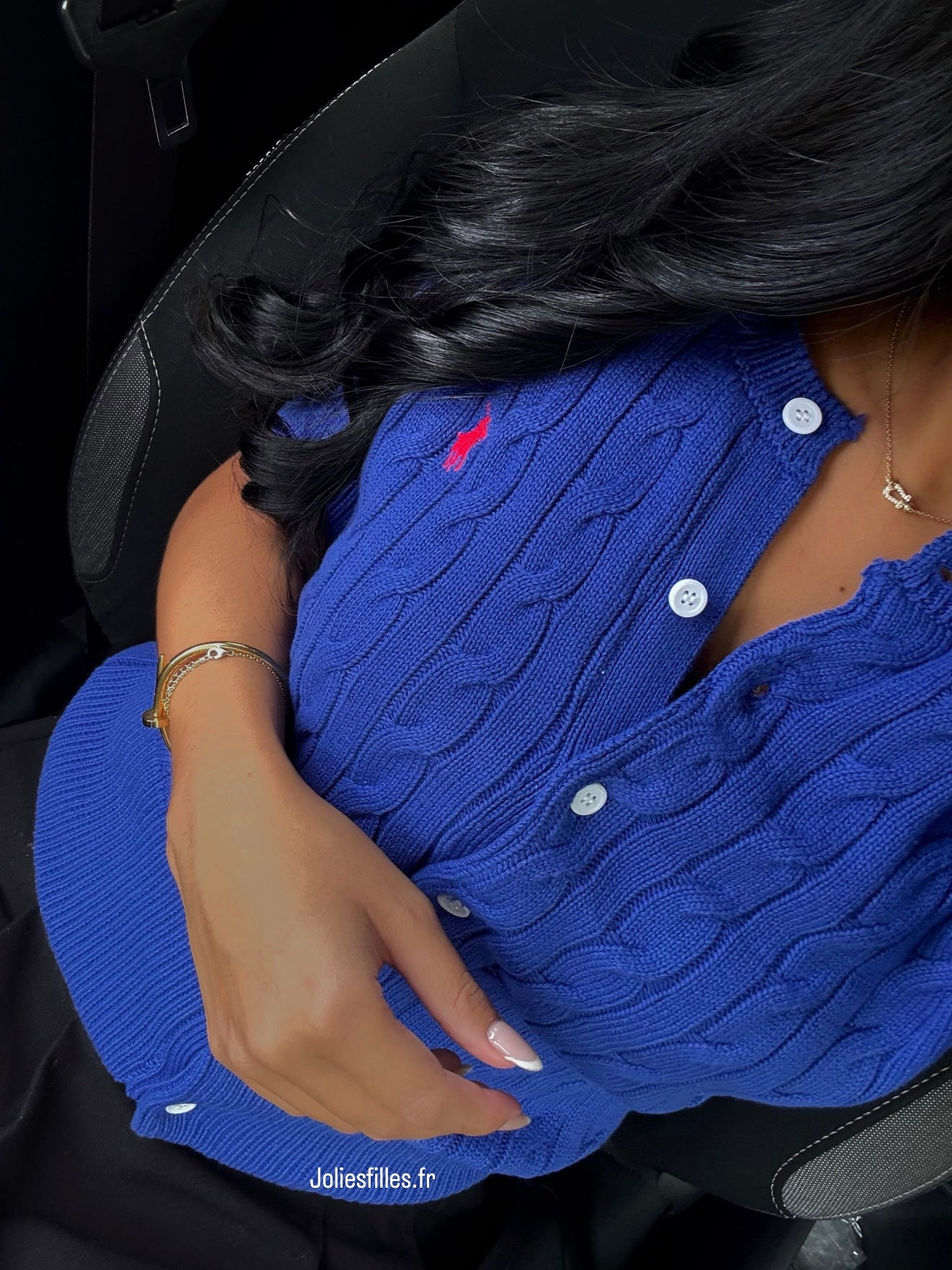 GILET EN COTON TORSADÉ BLEU ÉLECTRIQUE