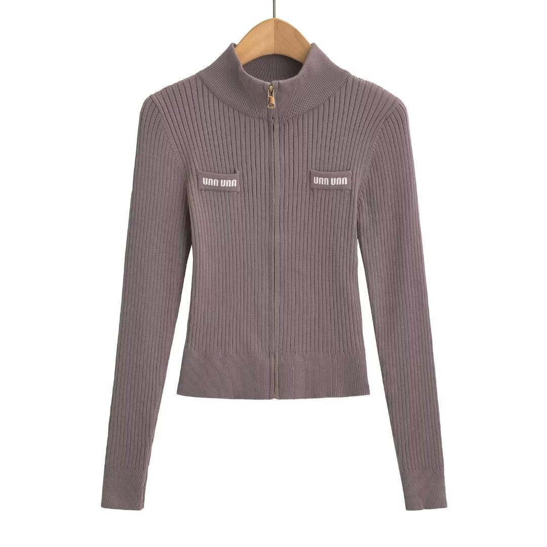 GILET CÔTELÉ TAUPE ZIPPÉ