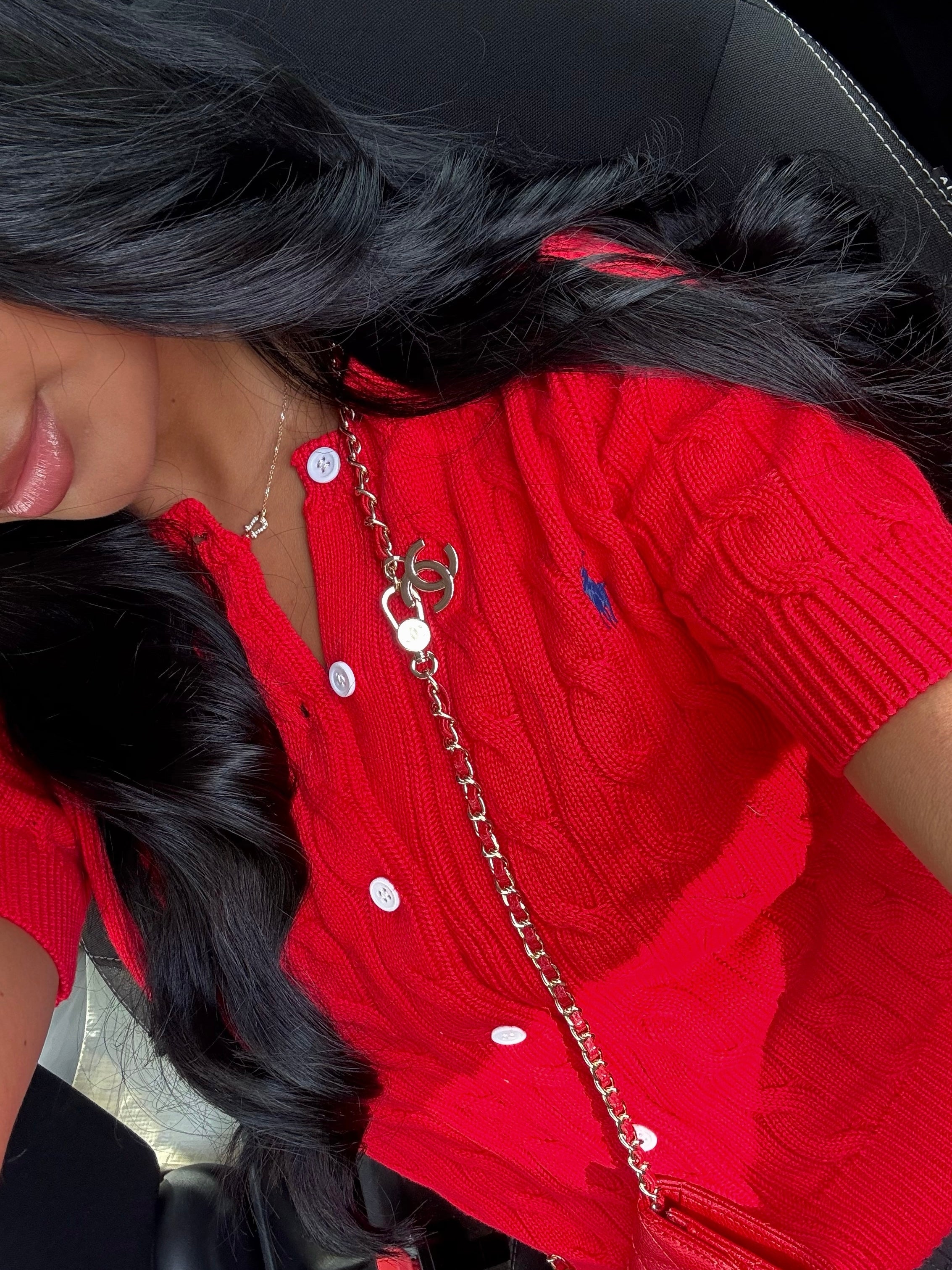 GILET EN COTON TORSADÉ ROUGE