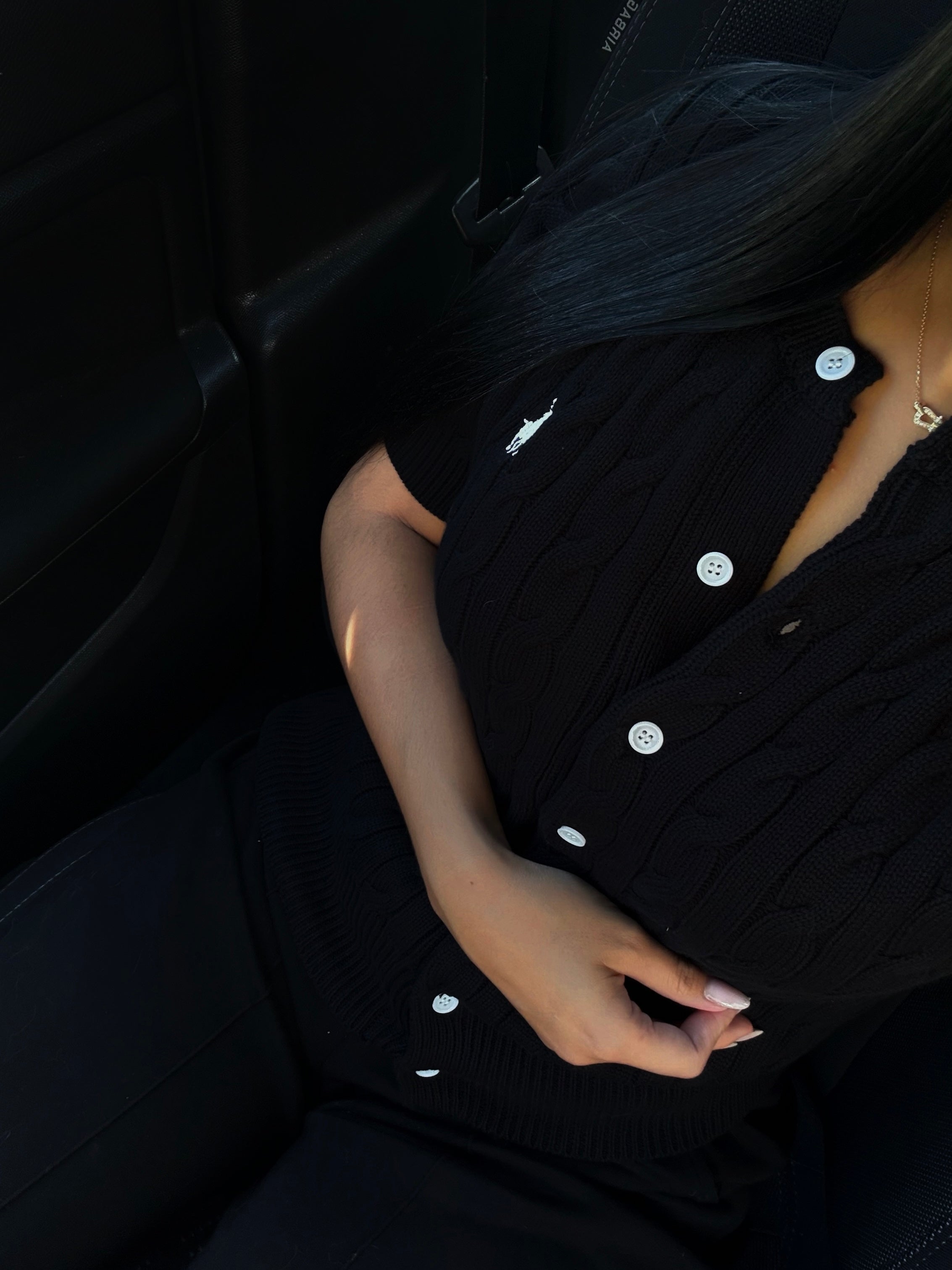 GILET EN COTON TORSADÉ NOIR